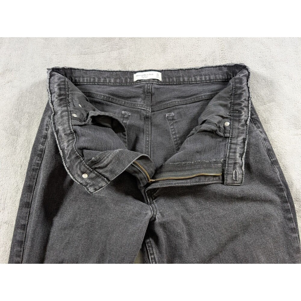 Abercrombie & Fitch The Skinny High Rise Jeans Womens 32/14 Black Distress Denim - Picture 5 of 10